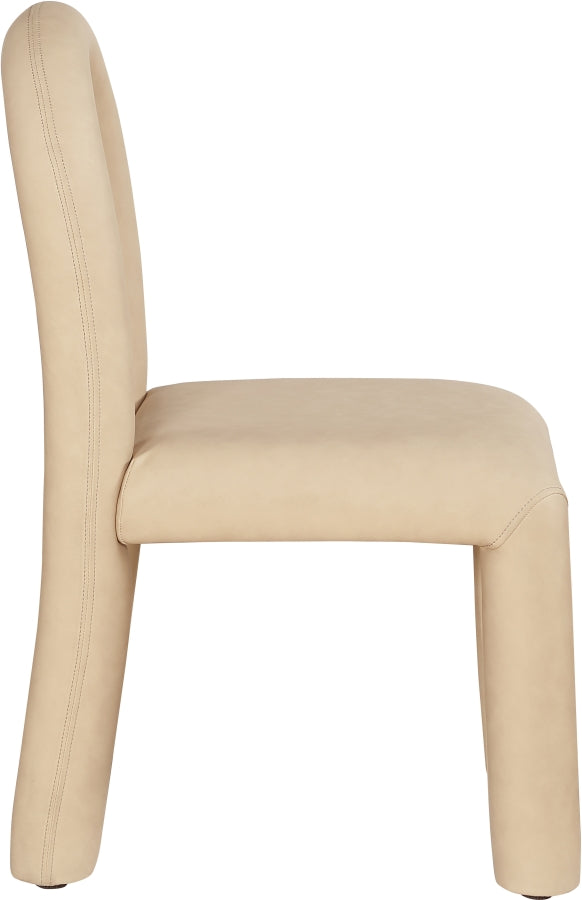 Amari Vegan Leather Upholstered Dining Chair in Natural, Set of 2 - 11063Tan-C