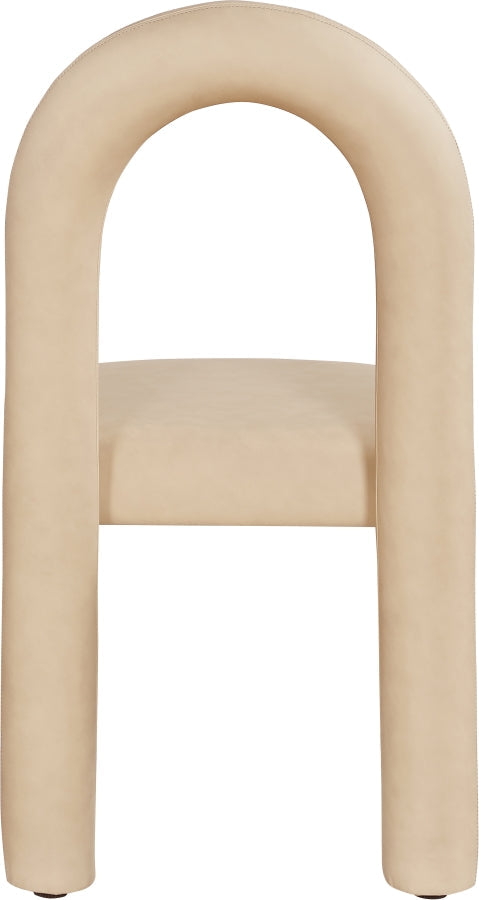 Amari Vegan Leather Upholstered Dining Chair in Natural, Set of 2 - 11063Tan-C