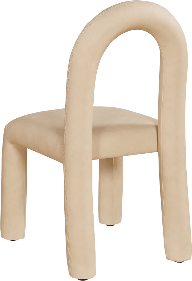 Amari Vegan Leather Upholstered Dining Chair in Natural, Set of 2 - 11063Tan-C