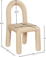 Amari Vegan Leather Upholstered Dining Chair in Natural, Set of 2 - 11063Tan-C