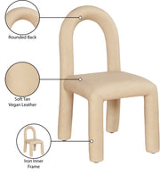 Amari Vegan Leather Upholstered Dining Chair in Natural, Set of 2 - 11063Tan-C