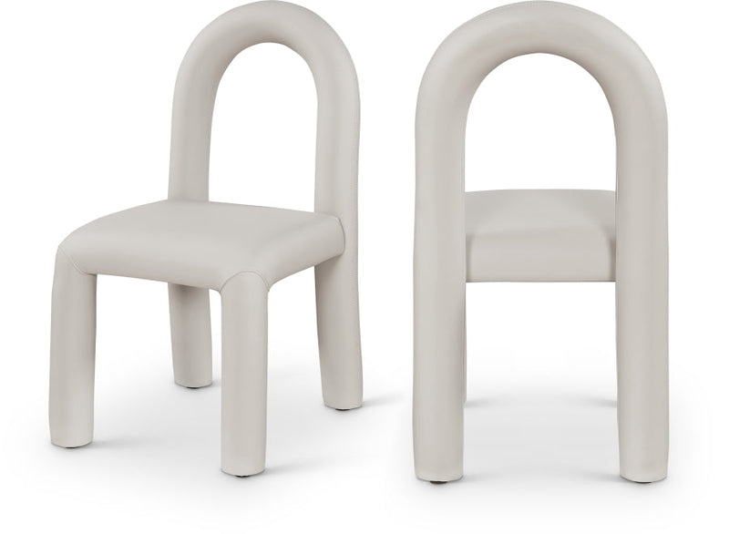 Amari Vegan Leather Upholstered Dining Chair in Taupe, Set of 2 - 11063Taupe-C