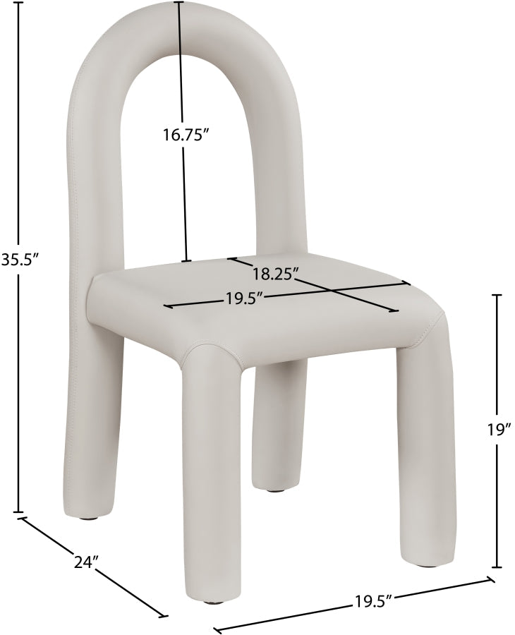Amari Vegan Leather Upholstered Dining Chair in Taupe, Set of 2 - 11063Taupe-C