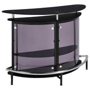 Amarillo Freestanding Glass Top Home Bar Wine Cabinet Black - 101065