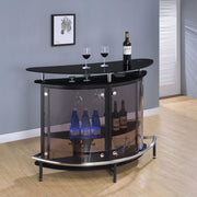 Amarillo Freestanding Glass Top Home Bar Wine Cabinet Black - 101065