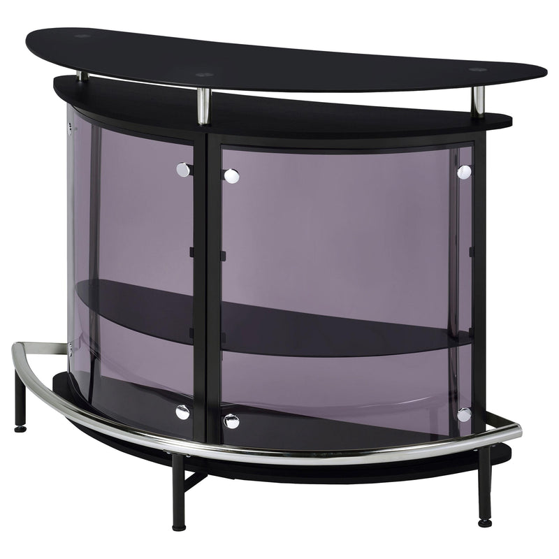Amarillo Freestanding Glass Top Home Bar Wine Cabinet Black - 101065