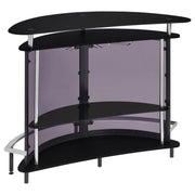 Amarillo Freestanding Glass Top Home Bar Wine Cabinet Black - 101065