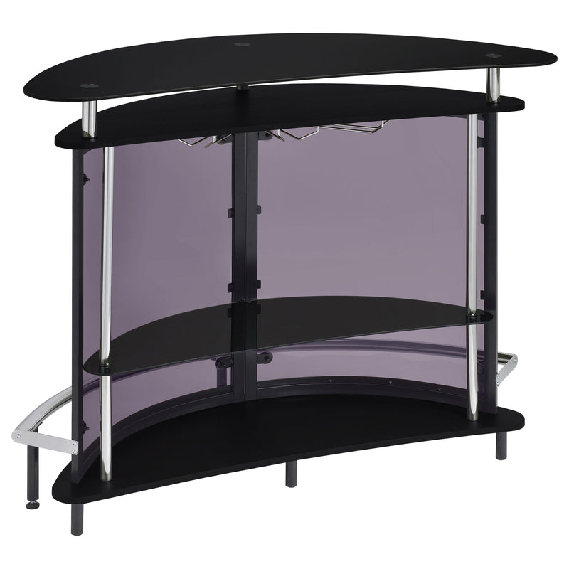Amarillo Freestanding Glass Top Home Bar Wine Cabinet Black - 101065