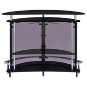 Amarillo Freestanding Glass Top Home Bar Wine Cabinet Black - 101065