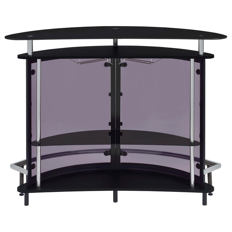 Amarillo Freestanding Glass Top Home Bar Wine Cabinet Black - 101065