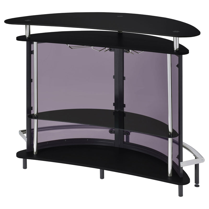 Amarillo Freestanding Glass Top Home Bar Wine Cabinet Black - 101065