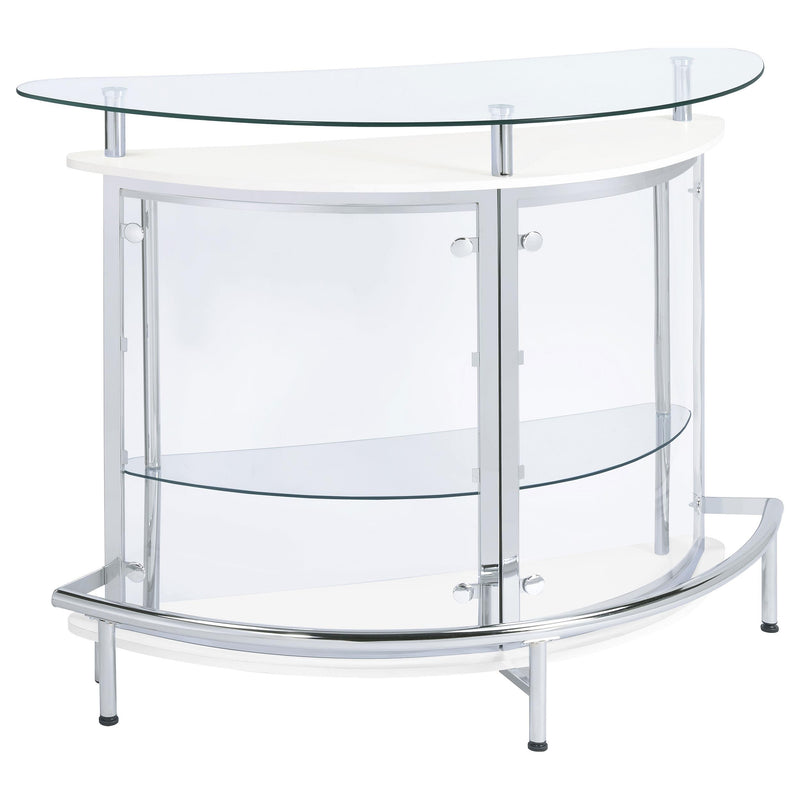 Amarillo Freestanding Glass Top Home Bar Wine Cabinet White - 101066