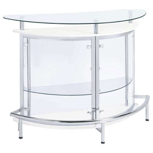 Amarillo Freestanding Glass Top Home Bar Wine Cabinet White - 101066