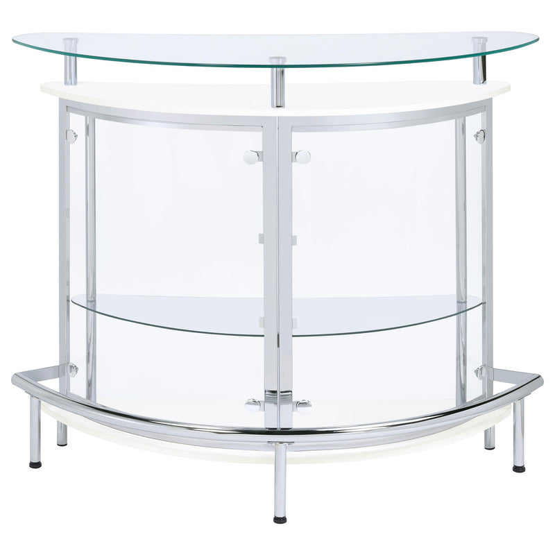 Amarillo Freestanding Glass Top Home Bar Wine Cabinet White - 101066