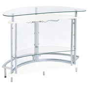 Amarillo Freestanding Glass Top Home Bar Wine Cabinet White - 101066