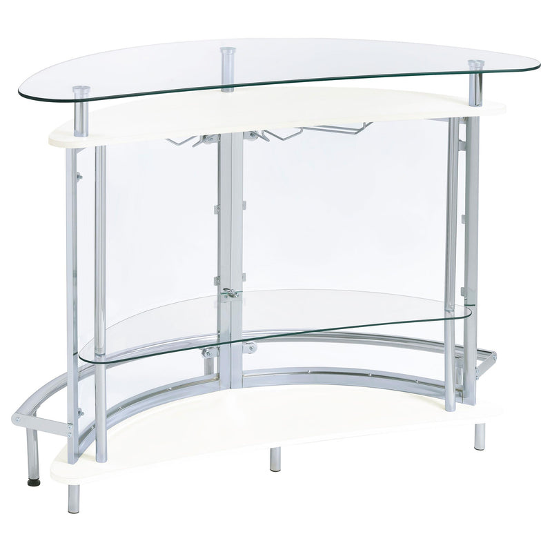 Amarillo Freestanding Glass Top Home Bar Wine Cabinet White - 101066