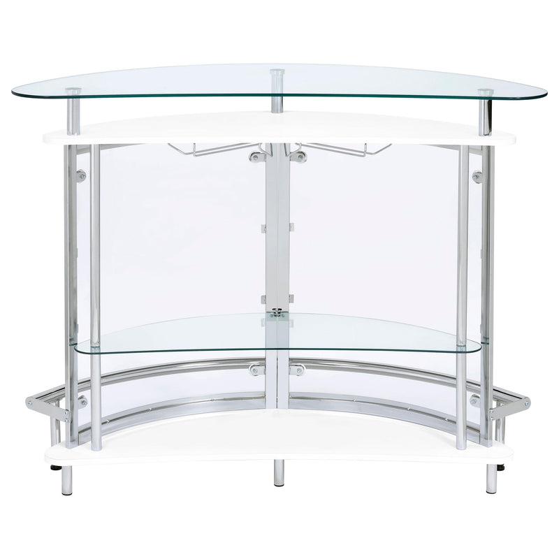 Amarillo Freestanding Glass Top Home Bar Wine Cabinet White - 101066