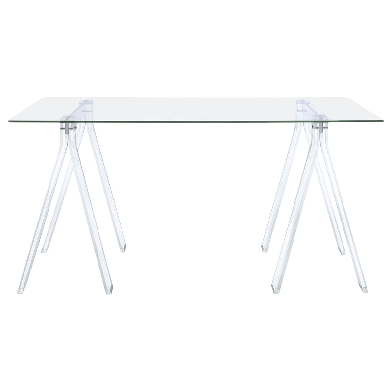 Amaturo 59-inch Glass Top Acrylic Writing Desk Clear - 801535