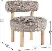 Ambre Vegan Shearling Fabric Upholstered Accent Chair in Beige - 33064Beige