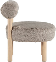 Ambre Vegan Shearling Fabric Upholstered Accent Chair in Beige - 33064Beige