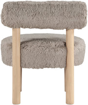 Ambre Vegan Shearling Fabric Upholstered Accent Chair in Beige - 33064Beige