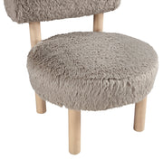 Ambre Vegan Shearling Fabric Upholstered Accent Chair in Beige - 33064Beige