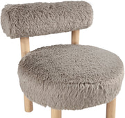 Ambre Vegan Shearling Fabric Upholstered Accent Chair in Beige - 33064Beige