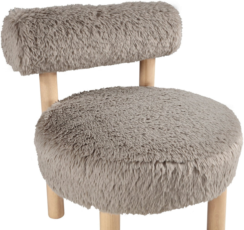 Ambre Vegan Shearling Fabric Upholstered Accent Chair in Beige - 33064Beige