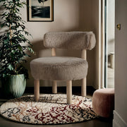 Ambre Vegan Shearling Fabric Upholstered Accent Chair in Beige - 33064Beige