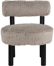 Ambre Vegan Shearling Fabric Upholstered Accent Chair in Beige - 33065Beige