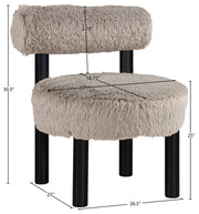 Ambre Vegan Shearling Fabric Upholstered Accent Chair in Beige - 33065Beige