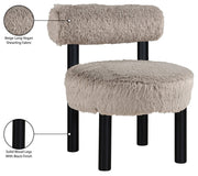 Ambre Vegan Shearling Fabric Upholstered Accent Chair in Beige - 33065Beige