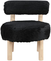 Ambre Vegan Shearling Fabric Upholstered Accent Chair in Black - 33064Black