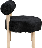 Ambre Vegan Shearling Fabric Upholstered Accent Chair in Black - 33064Black