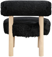 Ambre Vegan Shearling Fabric Upholstered Accent Chair in Black - 33064Black