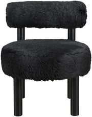 Ambre Vegan Shearling Fabric Upholstered Accent Chair in Black - 33065Black