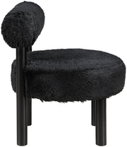 Ambre Vegan Shearling Fabric Upholstered Accent Chair in Black - 33065Black