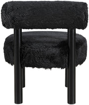 Ambre Vegan Shearling Fabric Upholstered Accent Chair in Black - 33065Black