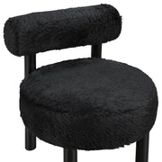 Ambre Vegan Shearling Fabric Upholstered Accent Chair in Black - 33065Black