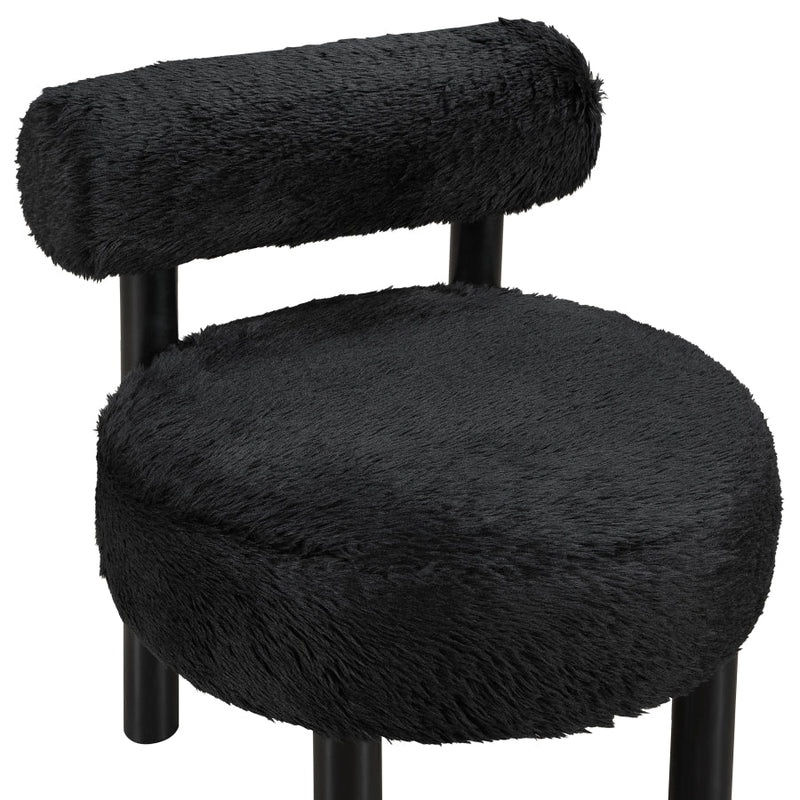 Ambre Vegan Shearling Fabric Upholstered Accent Chair in Black - 33065Black
