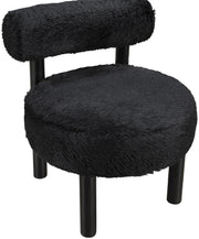 Ambre Vegan Shearling Fabric Upholstered Accent Chair in Black - 33065Black