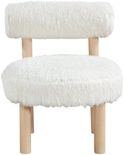 Ambre Vegan Shearling Fabric Upholstered Accent Chair in Cream - 33064Cream