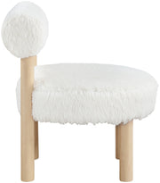 Ambre Vegan Shearling Fabric Upholstered Accent Chair in Cream - 33064Cream