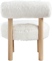 Ambre Vegan Shearling Fabric Upholstered Accent Chair in Cream - 33064Cream