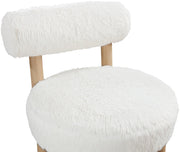 Ambre Vegan Shearling Fabric Upholstered Accent Chair in Cream - 33064Cream