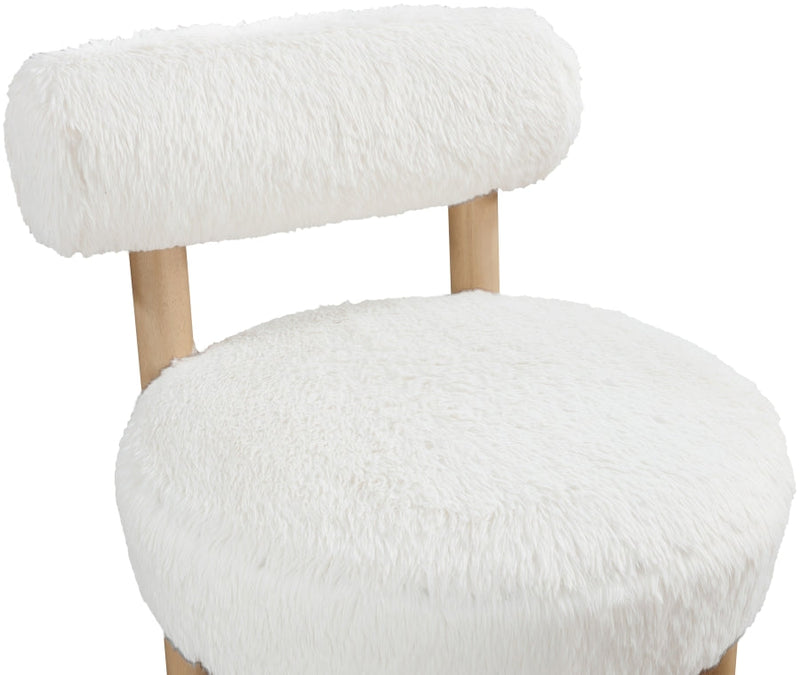 Ambre Vegan Shearling Fabric Upholstered Accent Chair in Cream - 33064Cream
