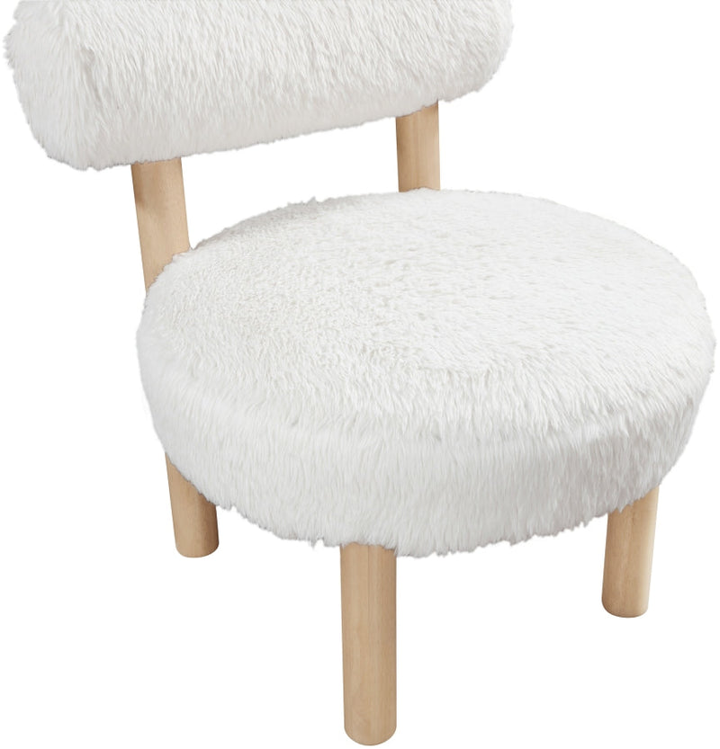 Ambre Vegan Shearling Fabric Upholstered Accent Chair in Cream - 33064Cream