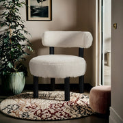 Ambre Vegan Shearling Fabric Upholstered Accent Chair in Cream - 33065Cream