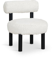 Ambre Vegan Shearling Fabric Upholstered Accent Chair in Cream - 33065Cream