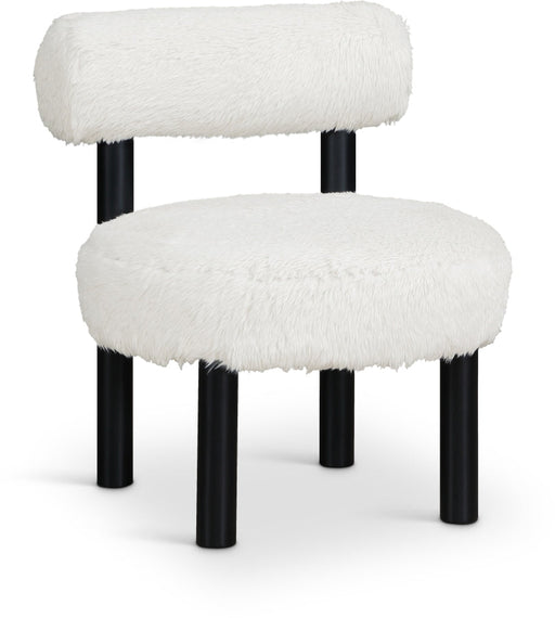 Ambre Vegan Shearling Fabric Upholstered Accent Chair in Cream - 33065Cream